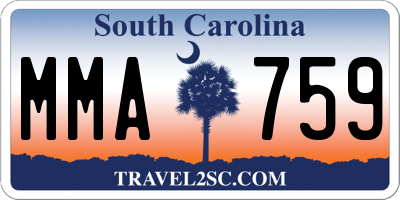 SC license plate MMA759