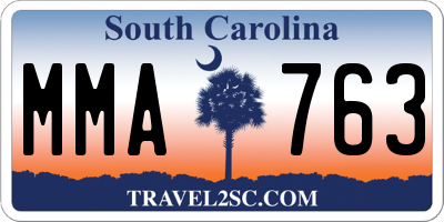 SC license plate MMA763