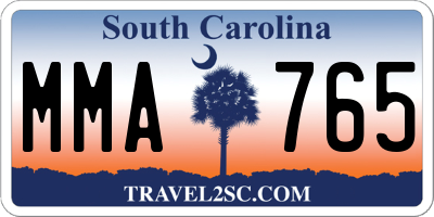 SC license plate MMA765