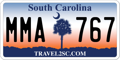 SC license plate MMA767