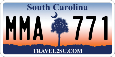 SC license plate MMA771