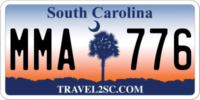 SC license plate MMA776
