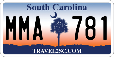 SC license plate MMA781
