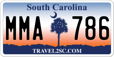 SC license plate MMA786