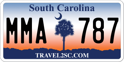 SC license plate MMA787