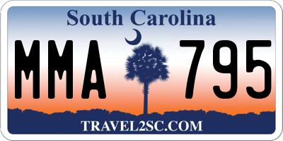 SC license plate MMA795