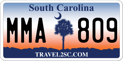 SC license plate MMA809