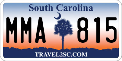 SC license plate MMA815