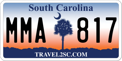 SC license plate MMA817