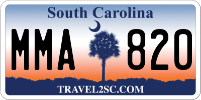 SC license plate MMA820
