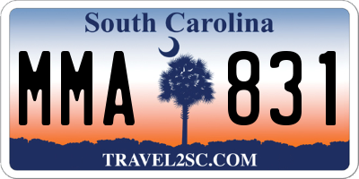 SC license plate MMA831