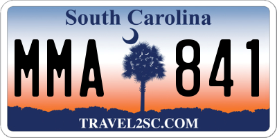 SC license plate MMA841