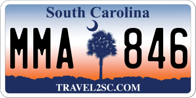 SC license plate MMA846