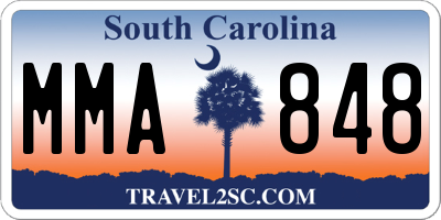 SC license plate MMA848
