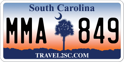 SC license plate MMA849