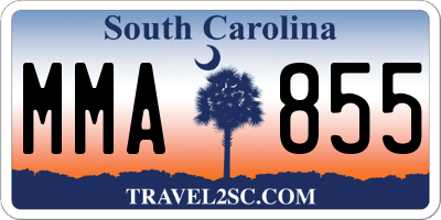 SC license plate MMA855