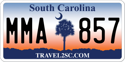 SC license plate MMA857