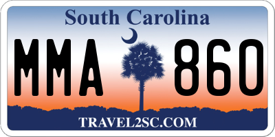 SC license plate MMA860