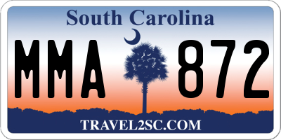 SC license plate MMA872