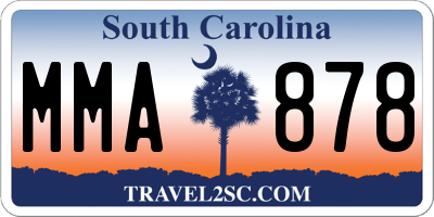 SC license plate MMA878