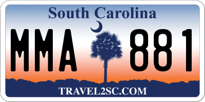 SC license plate MMA881