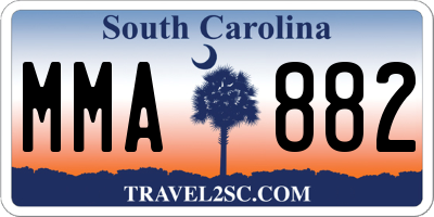 SC license plate MMA882