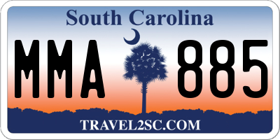 SC license plate MMA885