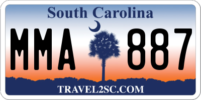 SC license plate MMA887