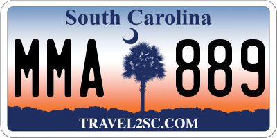 SC license plate MMA889