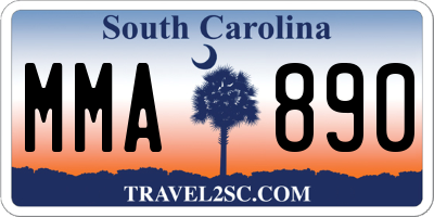 SC license plate MMA890