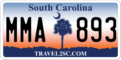 SC license plate MMA893