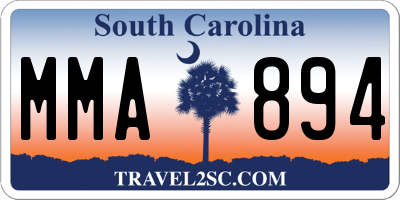 SC license plate MMA894