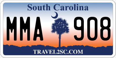 SC license plate MMA908