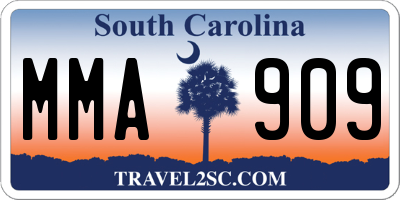 SC license plate MMA909