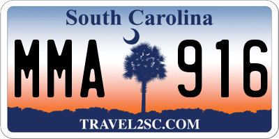 SC license plate MMA916
