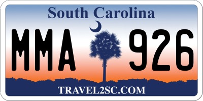 SC license plate MMA926