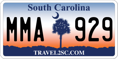 SC license plate MMA929