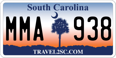 SC license plate MMA938