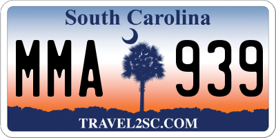 SC license plate MMA939