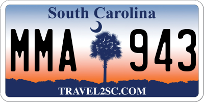 SC license plate MMA943