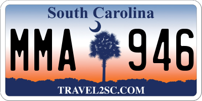 SC license plate MMA946