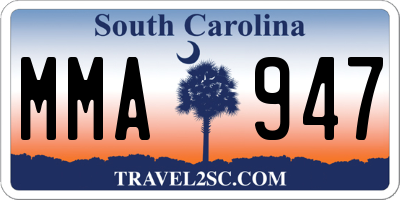 SC license plate MMA947