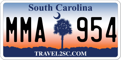 SC license plate MMA954