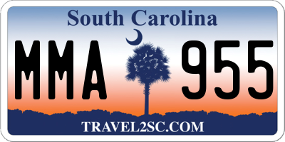 SC license plate MMA955