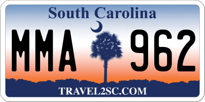 SC license plate MMA962
