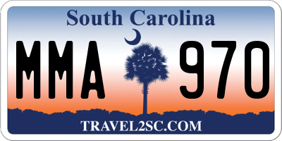 SC license plate MMA970