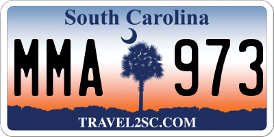 SC license plate MMA973