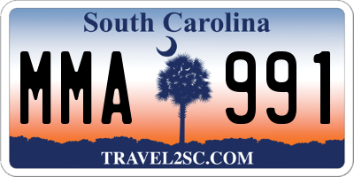 SC license plate MMA991