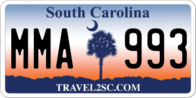 SC license plate MMA993