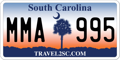 SC license plate MMA995